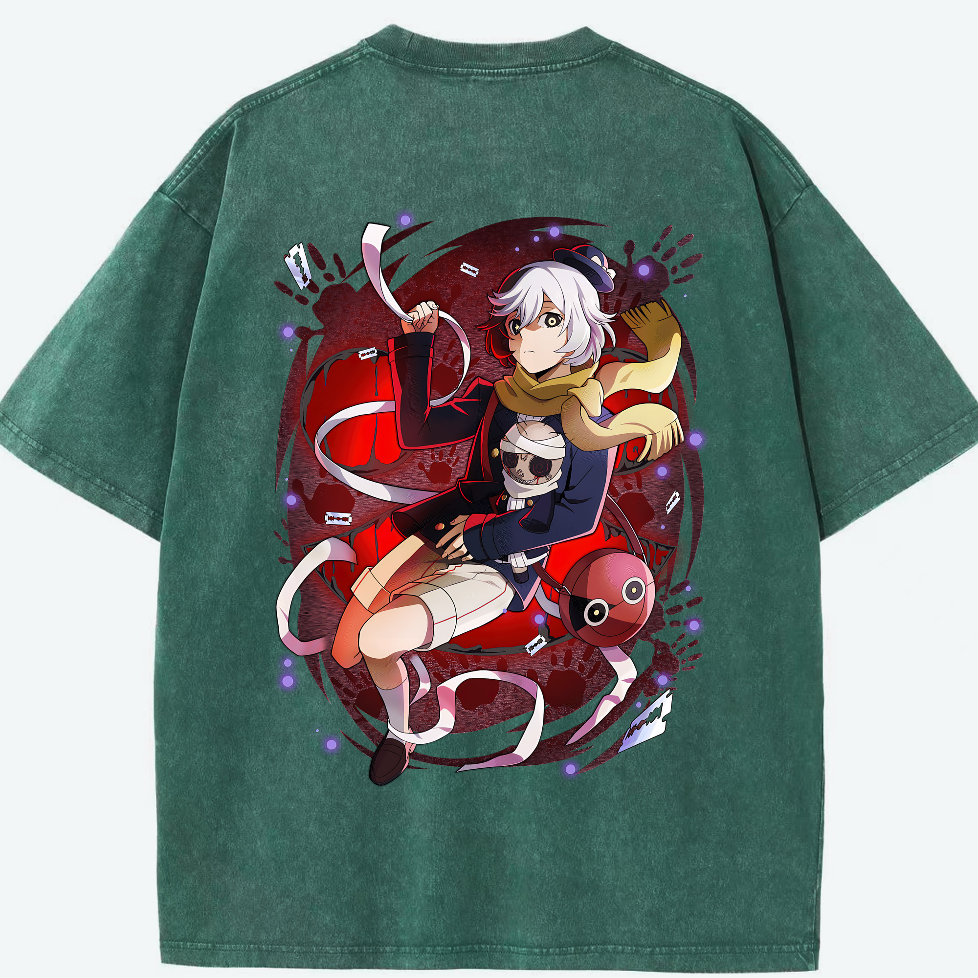 （画像用） 文豪ストレイドッグス Bungo Stray Dogs 綿100% ヴィンテージ風 半袖Tシャツ（背面プリント）